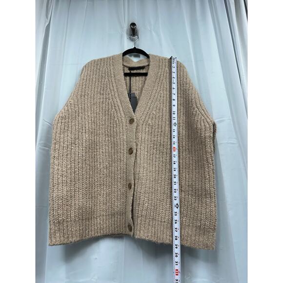 NWT Jenni Kayne (M) Oversized Taupe/Tan Wool Blend Cocoon Knit Cardigan $345 - Picture 11 of 12